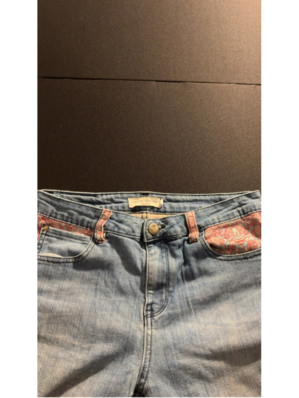Ranch Dressn Youth Paisley Accent Denim Jeans - Size 16
